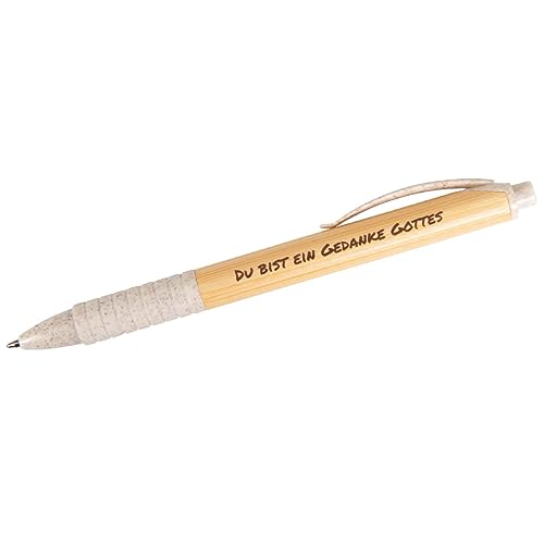 Praisent Kugelschreiber aus Bambus Du bist ein Gedanke Gottes von Praisent