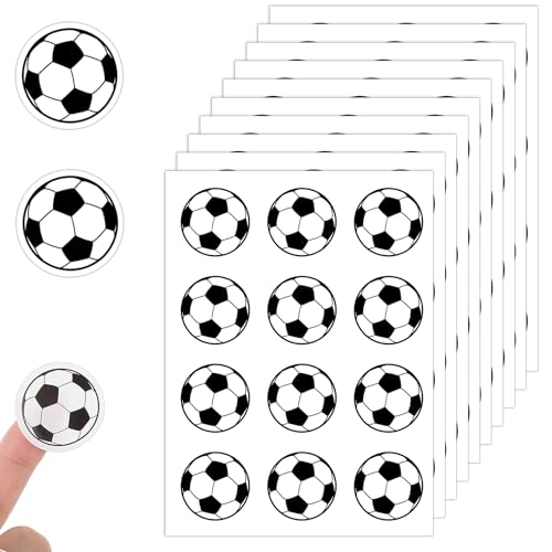 Prasacco 120 Stück Fußball Sticker, Selbstklebende Fußball Aufkleber 3 cm Fußball Party Dekorationsaufkleber für Fußballliebhaber zum DIY Fußball-Partygeschenke, Scrapbooking, Kunst und Handwerk von Prasacco