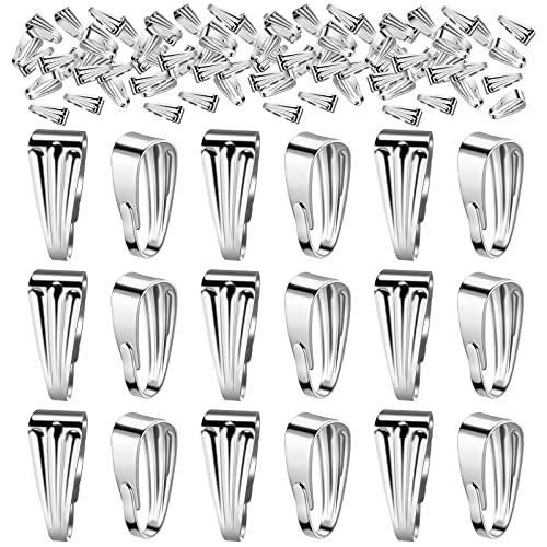 Prasacco 200Stück Anhänger Verschlüsse, Edelstahl Pinch Clip kettenverschluss Clips kettenanhänger Verschlüsse für Halskette Anhänger Schmuck DIY Handwerk, Silber (4*8.5mm) von Prasacco