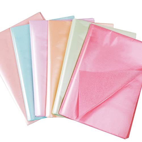 Prasacco 30 Blatt Transparentpapier Bunt, Seidenpapier Bunt, Seidenpapier Verpackung, 50cm*35cm Geschenkpapier Packpapier Verpackungsmaterial 6 Farben Glitzerndes Geschenkpapier Geschenk von Prasacco