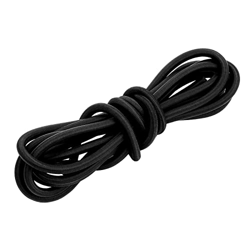 Prasacco Elastisch Faden, 6 mm x 3 Meter Schwarzes Gummiband Elastisches Nylonband für DIY-Schmuckherstellung, Wäscheleinen, Camping, Schaukeln, Anhänger, Schnürsenkel von Prasacco