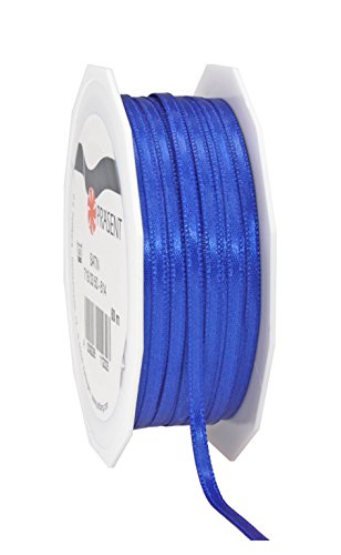 Präsent C.E. Pattberg Satin Royalblau, 50 m Satinband zum Einpacken von Geschenken, 3 mm Breite, Geschenkband zum Dekorieren & Basteln, Dekoband, Anlass von Präsent