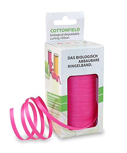 Prasent COTTONFIELD Kräuselband aus Baumwolle magenta 100 m Länge, 5 mm Breite, 5 mm - 100 m von Prasent