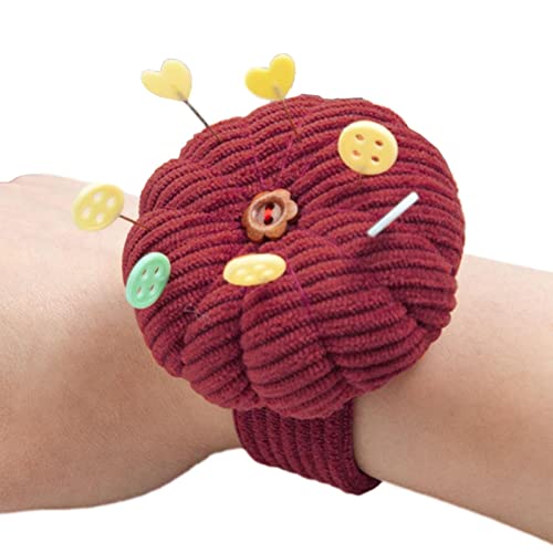 Pratvider Nadelkissen-Armband - Kürbis-Nadel-Sortiernadelkissen - Tragbare niedliche Nadelkissen mit verstellbarem Gummiband zum Nähen, Quilten, Nähzubehör von Pratvider