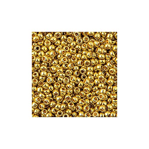 20 g Preciosa Rocailles - Gelbgold, 10/0 ca. 2,3 mm (PRECIOSA seed beads - yellow gold, 10/0 approx. 2.3 mm) von Preciosa