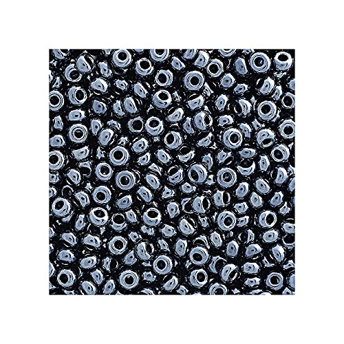 250 g Preciosa Rocailles - Hämatit, 10/0 ca. 2,3 mm (PRECIOSA seed beads - hematite, 10/0 approx. 2.3 mm) von Preciosa