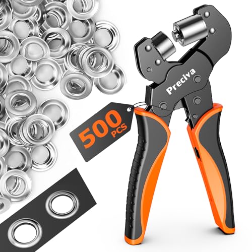 Ösenzangen Set, Profi Ösenzange mit Hebeltechnik Sichere Ösenpresse 10mm mit 500 Ösen Magnetische Ösenpresse aus gehärtetem Stahl Ösenstanze für PVC-Banner, Planen, Karton Ösenzangen Set, Profi Ösenzange mit Hebeltechnik Sichere Ösenpresse 10mm mit 500 Ösen Magnetische Ösenpresse aus gehärtetem Stahl Ösenstanze für PVC-Banner, Planen, Karton von Preciva