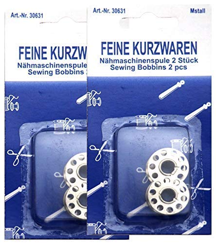 Preisjubel 4 x Nähmaschinenspule Metall, Nähspule, Metallspule, Unterfaden, Nähzubehör von Preisjubel