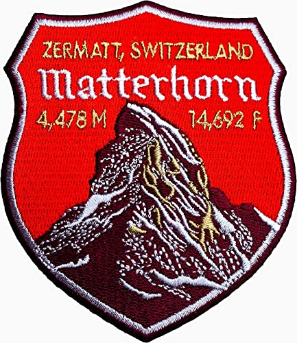 Mount Matterhorn Zermatt Switzerland Iron on Patch / 3.5 Inch Embroidered Badge Applique Motif Trekking Mountain Climbing Mountaineering von chimoo