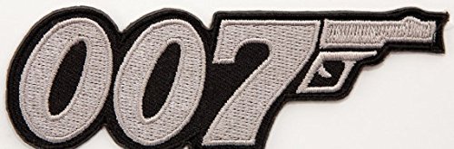 Premier Patches James Bond-Aufnäher 007" zum Aufbügeln, gestickt, 9 cm von Premier Patches