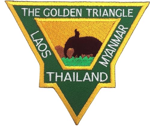 Das goldene Dreieck Eisen auf Patch/8,9 cm bestickt Thailand Laos Myanmar Trekking Reise Badge Souvenir von Premier Patches