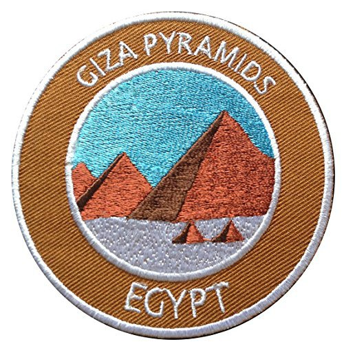 Giza Pyramiden Ägypten Besticktes Bügeleisen / Nähen auf Patch 9 cm Abzeichen Trekking Applique Reise Souvenir DIY Tasche Rucksack T-Shirt Jacke Gepäck von Premier Patches