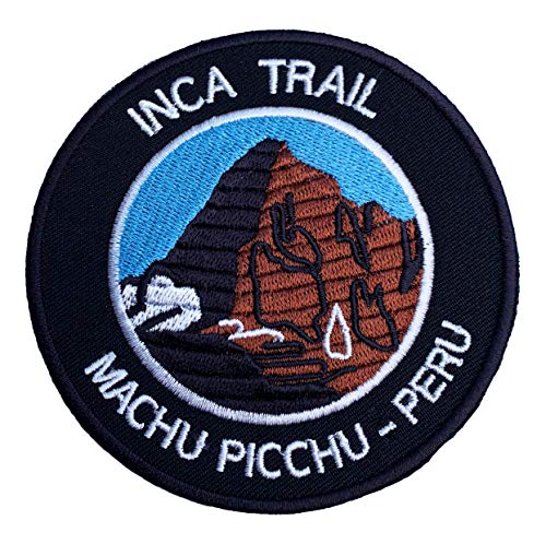 Inca Trail Machu Picchu Peru Patch 9 cm bestickter Aufnäher zum Aufbügeln Bergsteigen Klettern Applikation Reise Souvenir DIY Tasche Rucksack T-Shirt Jacke Gepäck von Premier Patches