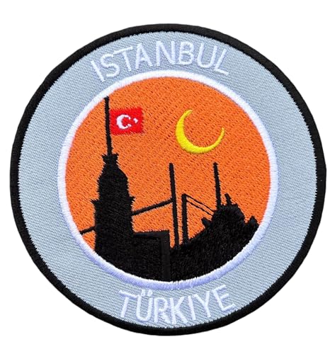 Patch zum Aufbügeln, Motiv: Istanbul, 9 cm, gestickt, zum Bergsteigen, Klettern, Trekking, als Souvenir, zum Aufbringen auf Tasche, Rucksack, T-Shirt, Jacke, Gepäck von Premier Patches