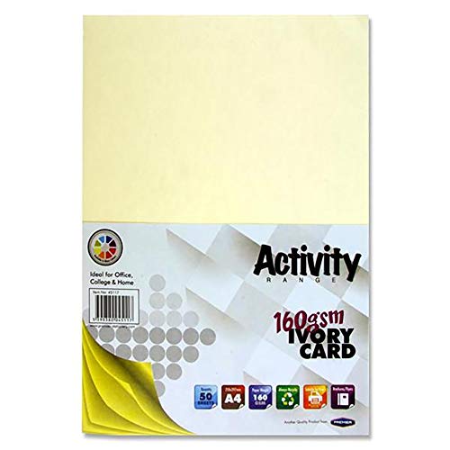 Premier Stationery A4 160 gsm Aktivität Karte – Elfenbeinfarben (50 Stück Blatt) von Premier Stationery