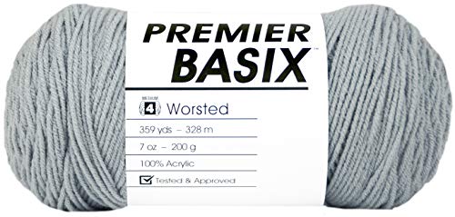 Premier Yarns 625204 1115-02 Garn Basix Light GRAU, hellgrau, Einheitsgröße von Premier Yarns