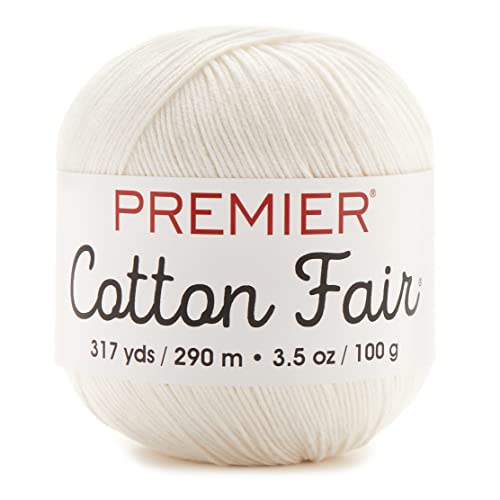 Premier Yarn 61882s Cotton Fair Solid Yarn, White, 3 Pack von Premier Yarns