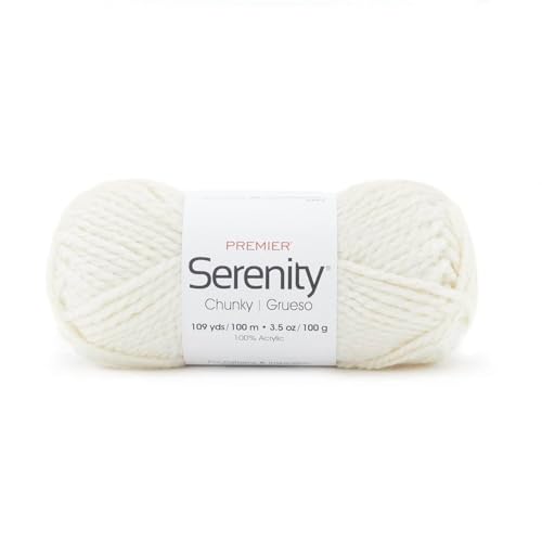 Premier Yarns Serenity Garn, Garn zum Häkeln und Stricken, ideal für Anfänger und erfahrene Bastler, Acrylgarn, Pristine, 109 m, 109 m von Premier Yarns