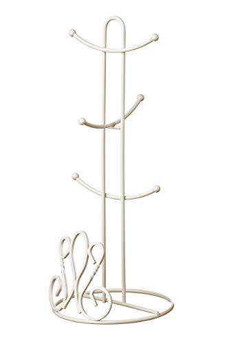 Premier Housewares Mug Tree, Metal, Cream, One Size, Creme von Premier