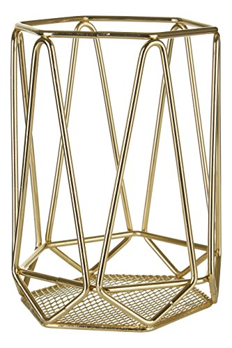 Premier Housewares Vertex, vergoldet, Metall, Gold, 12 x 12 x 16 cm, Eisendraht, 11.5x11.5x16 von Premier