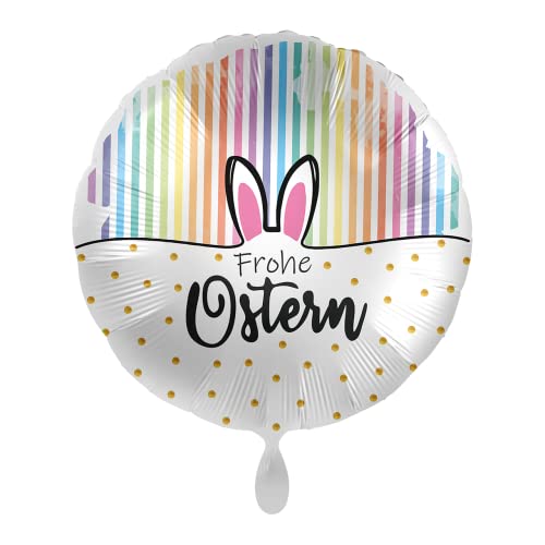 Folienballon Frohe Ostern, Regenbogenstreifen Hasenohren, ca. 43 cm von Premioloon