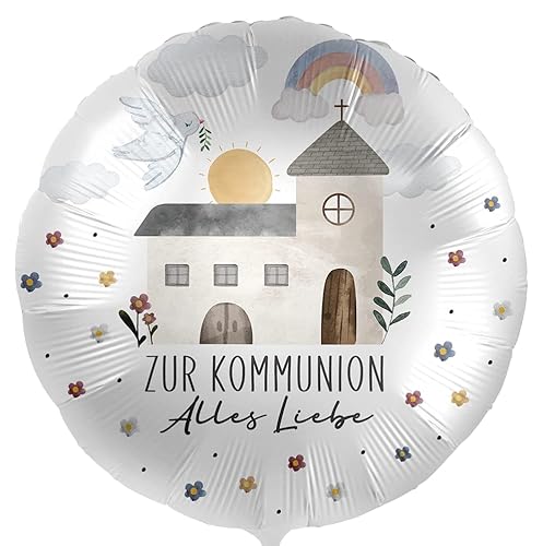 Folienballon Zur Kommunion alles Liebe - Kirche, ca. 43 cm - 81172 von Premioloon