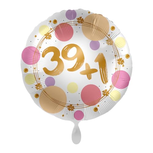 Shiny Dots 39+1-40. Geburtstag Ballon Folienballon 43cm von Premioloon