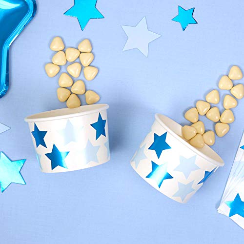 Premium Weddings Eisbecher Pappe Sterne hellblau blau metallic 8 Stück von Premium Weddings