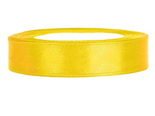 Premium Weddings Satinband gelb 12 mm 25 m - Schleifenband Geschenkband Dekoband von Premium Weddings