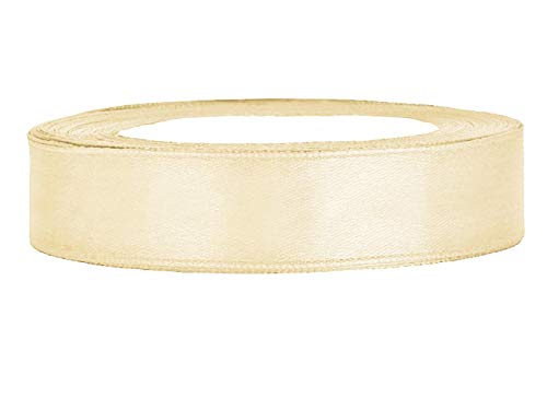 Satinband creme 12 mm 25 m - Schleifenband Geschenkband Dekoband von Premium Weddings