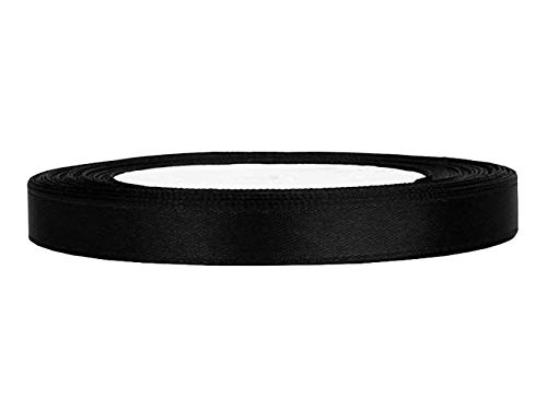 Satinband schwarz 6 mm 25 m - Schleifenband Geschenkband Dekoband schmal von Premium Weddings