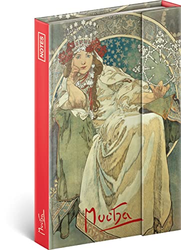 Notizbuch Liniert, Klein Notizheft für Erwachsene und Kinder, Notizheft, Hardcover Notebook (Alfons Mucha - Prinzessin) von Presco Group