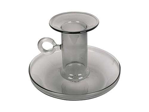 [DL] Candle Holder Classic Light Glass Black D. 10cm, H. 7,5cm - von Present Time