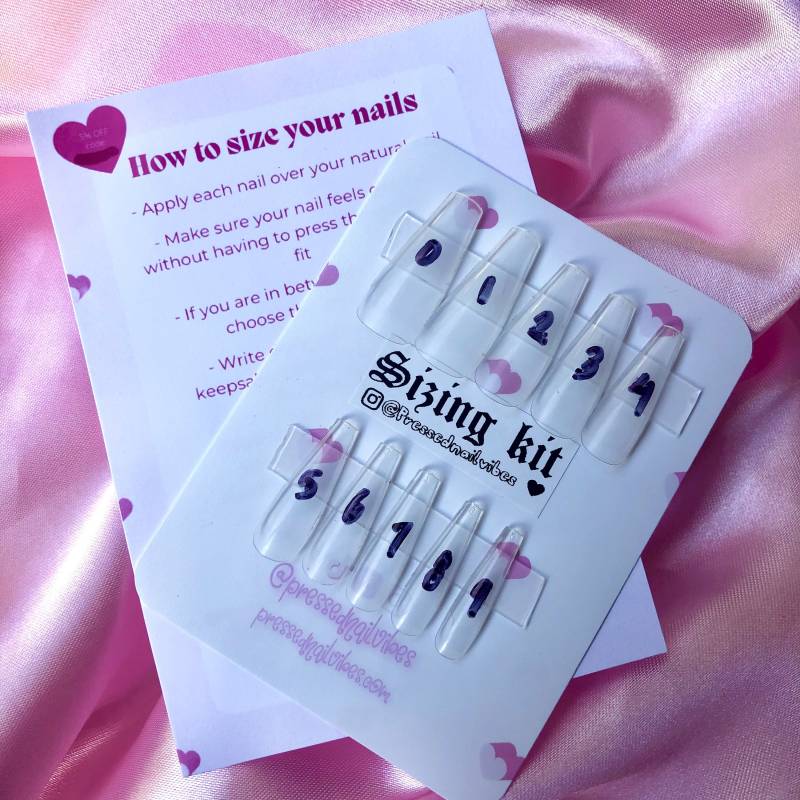 Sizing Kit Drücken Sie Auf Stick Nägel Klein Mittel Lang Xl von PressedNailVibes