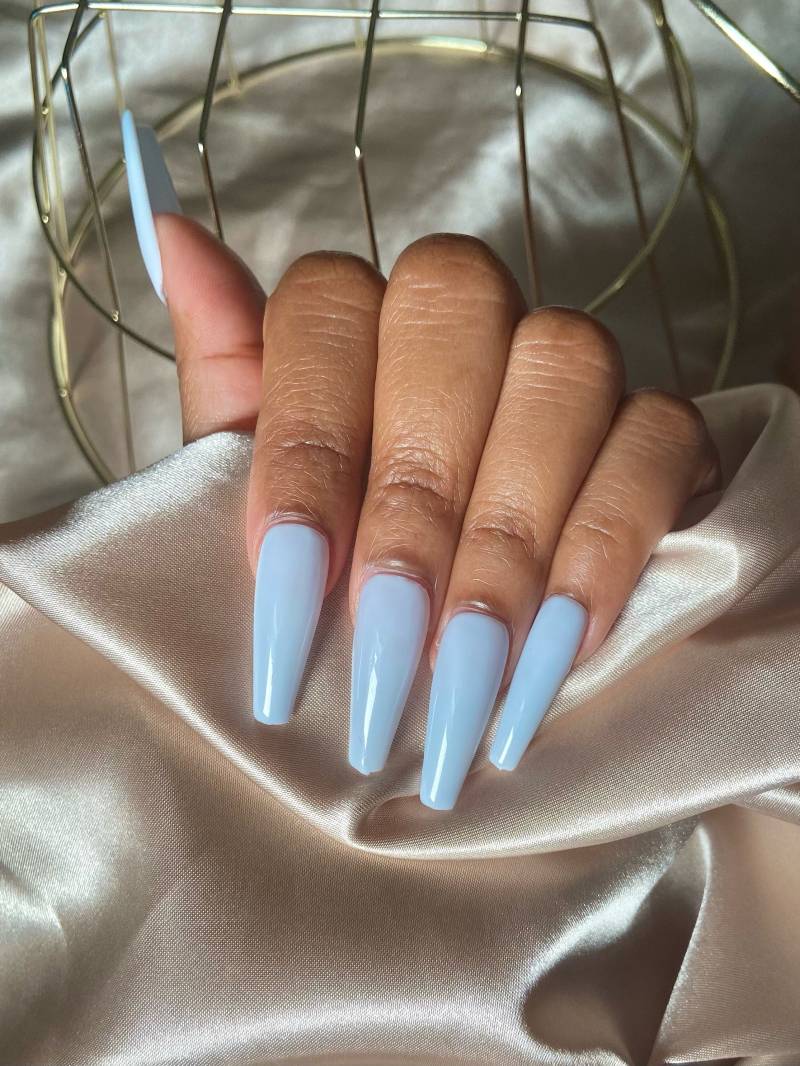 Langer Sarg Drücken Auf Nägel | Baby Blue Press On Nails Blaue Presse Drücken Sie von PressedbyAJB