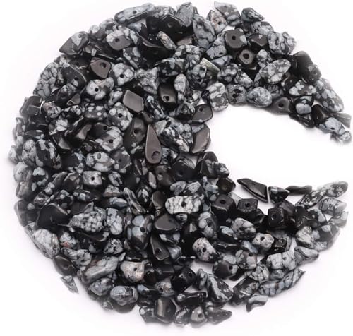 500 Stück Edelsteinperlen Schwarze Weiße Perlen zum Auffädeln Kristall Perlen 5-8 mm Gebohrt Edelstein Perlen zum Basteln Natur Steinperlen für DIY Armbänder Ketten Ohrringe Schmuck von Prettme