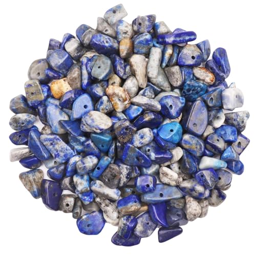 Lapislazuli Perlen 500 Stück Edelstein Perlen Kristall Perlen für Armbänder, 5-8 mm Perlen zum Auffädeln Natur Edelsteine mit Loch Kristalle Steine für DIY Ketten Ohrringe Schmuck Basteln von Prettme