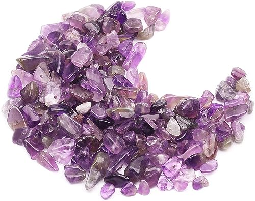 Prettme Amethyst Perlen zum Auffädeln 500 Stück Edelstein Perlen Lila Kristall Perlen für Armbänder Ketten Ohrringe Schmuck Machen, Edelsteine mit Loch Steine Perlen 5-8 mm Natürlichen Unregelmäßige von Prettme