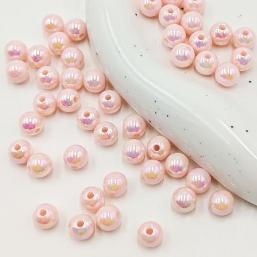 Pretty Jolly 200 Stück 8 mm glänzende runde Süßigkeiten-Perlen für Armbandherstellung, Großpackung Acrylperlen für Schmuck und Halsketten, Bastelperlen mit losen Perlen für DIY-Schlüsselanhänger für von Pretty Jolly