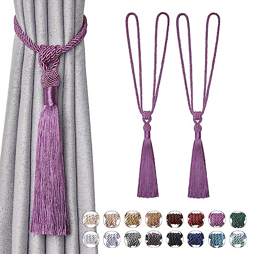Pretty Jolly Langen Quasten Vorhang-Raffhalter Handmade geflochtene Seil Knoten drapierte Raffhalter Elegante dekorative Vorhanghalter für Zuhause und Büro, Lila, 2 Stück Pretty Jolly Langen Quasten Vorhang-Raffhalter Handmade geflochtene Seil Knoten drapierte Raffhalter Elegante dekorative Vorhanghalter für Zuhause und Büro, Lila, 2 Stück von Pretty Jolly