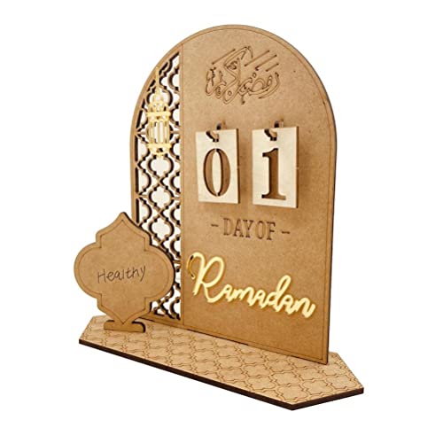 Ramadan Kalender, Eid Mubarak Dekoration DIY Ramadan aus Holz Countdown-kalender Ornament Gebet Ramadan Mubarak Deko Wohnzimmer Ramadan Geschenke Kinder von Prevessel