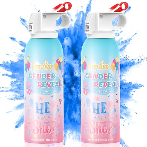 Previvo Reveal Feuerlöscher-Set – Gender Reveal Color Smoke Powder Spray – 100 % biologisch abbaubares Partyzubehör – für unvergessliche Baby-Dekorationen und Ideen (blau) von Previvo