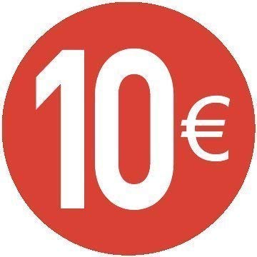 10 € Euro - Pack 200-13mm Rot - Price Stickers von Price stickers