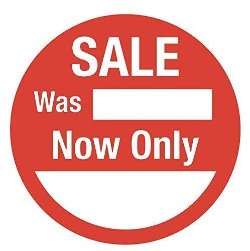 200 - Runde 55mm - Sale Was/Now Only - Rot Preis Aufkleber/Etikett/Etiketten von Price stickers