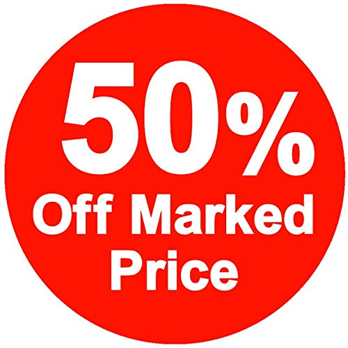 % Off Markiert Price Stickers - Rot, 50%, 45mm, Pack - 1000 von Price stickers