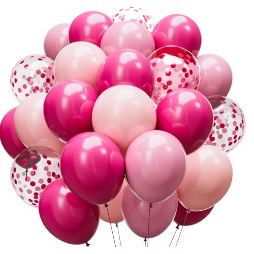 Rose Rot Luftballons Rose pink Retro Pfirsich,66 Stück 30cm Rose pink Retro Pfirsich Helium Ballons Set für Geburtstag Baby Shower Jubiläum Hochzeit Party JGA Dekoration von Pricl