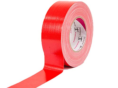 Primaflor - Ideen in Textil Profi Gewebeklebeband Klebeband für Bühnenbau Tape Gewebeband Verlegerklebeband - Rot, 5cm x 50m, Matt, Wasserfest, Beschriftbar, Rückstandsfrei Abziehbar von Primaflor - Ideen in Textil