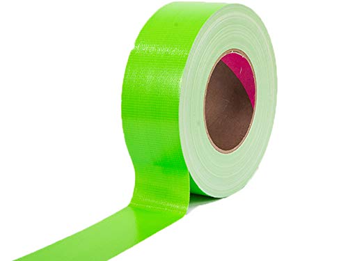 Profi Tape Gewebeklebeband Klebeband für Bühnenbau Gewebeband Verlegerklebeband - Neon Grün, 5cm x 50m, Matt, Wasserfest, Beschriftbar, Rückstandsfrei Abziehbar von Primaflor - Ideen in Textil