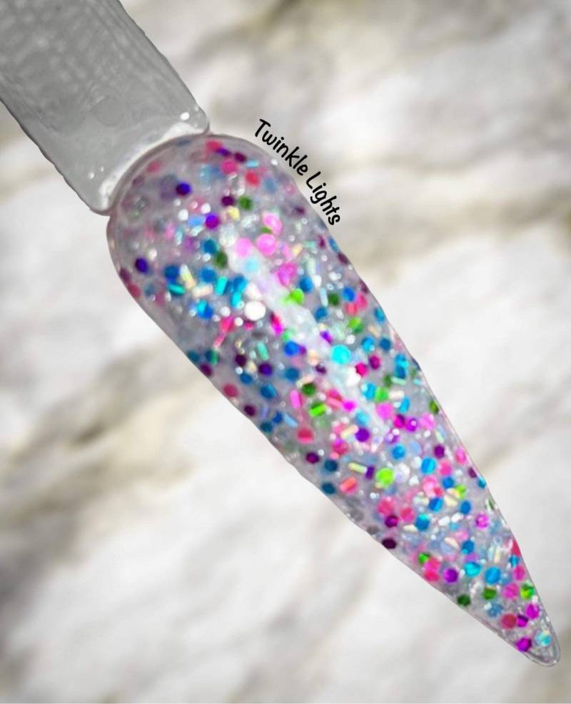 Funkelnde Lichter. Multi Glitzer Nail Dip Pulver. Multicolor. Schimmer. Funkeln von PrimandProperArtisan