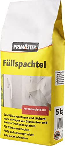 Primaster Füllspachtel 5kg auf Naturgipsbasis Füllen, Glätten, Kleben Innen von Primaster